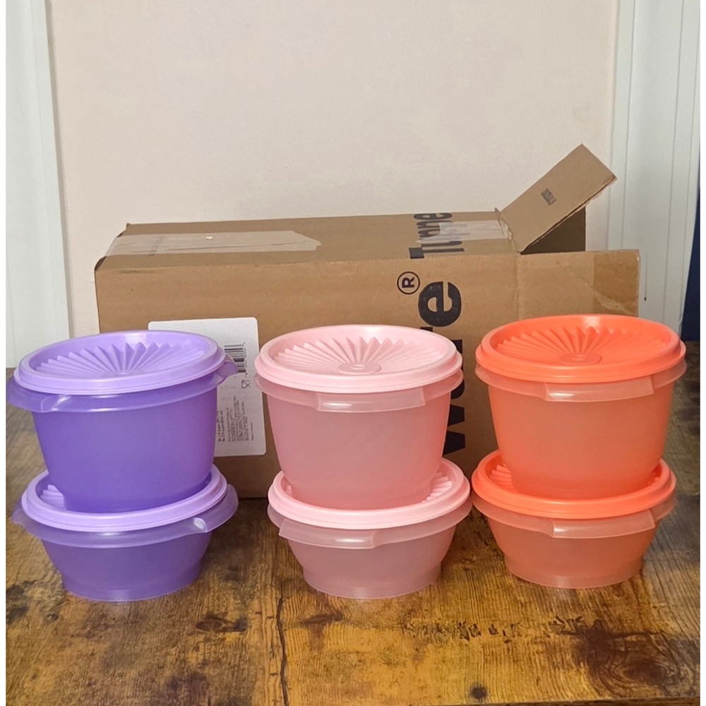 New Tupperware Heritage Collection 12-Pc Mini Bowl Set Pastel with Sunburst Lids